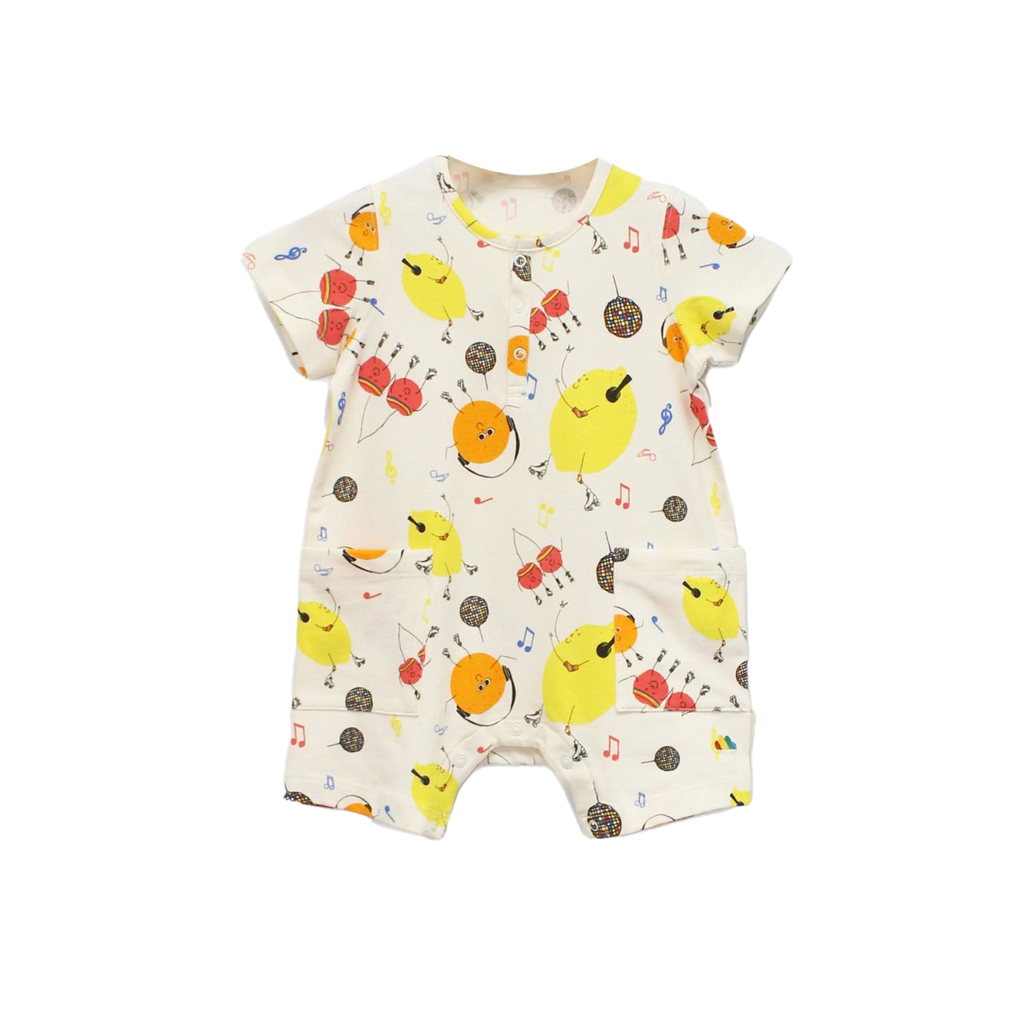 BABY FRUIT DISCO SHORT-SLEEVES PLAYSUIT