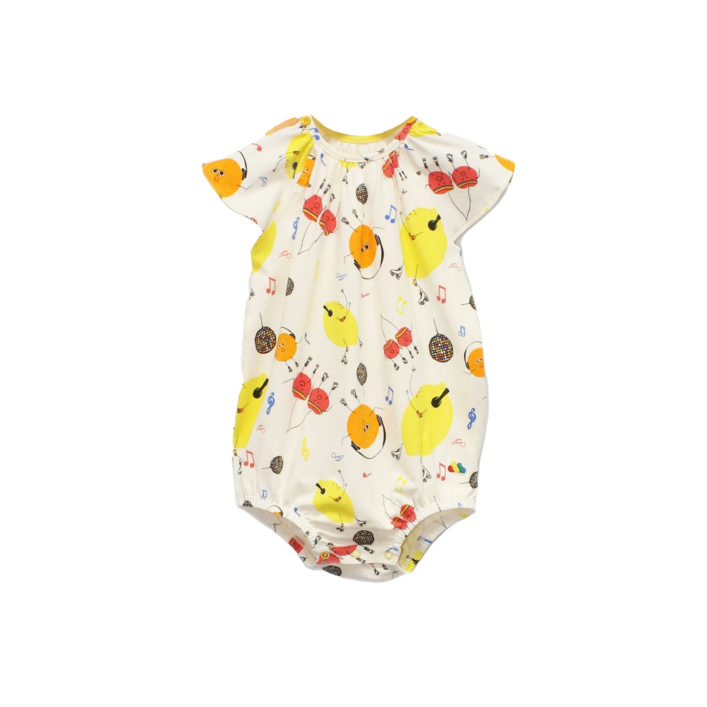 BABY FRUIT DISCO RUFFLE-SLEEVES BODYSUIT