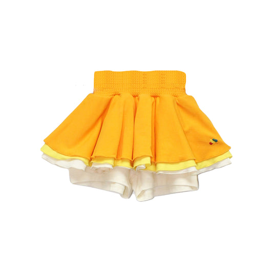 KIDS ORANGE FRILL HEM SKORT