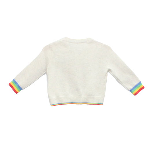 BABY RAINBOW BUTTON LONG-SLEEVES CARDIGAN