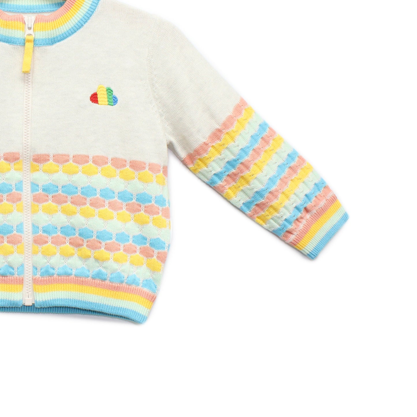 KIDS RAINBOW STRIPE ZIPPED CARDIGAN