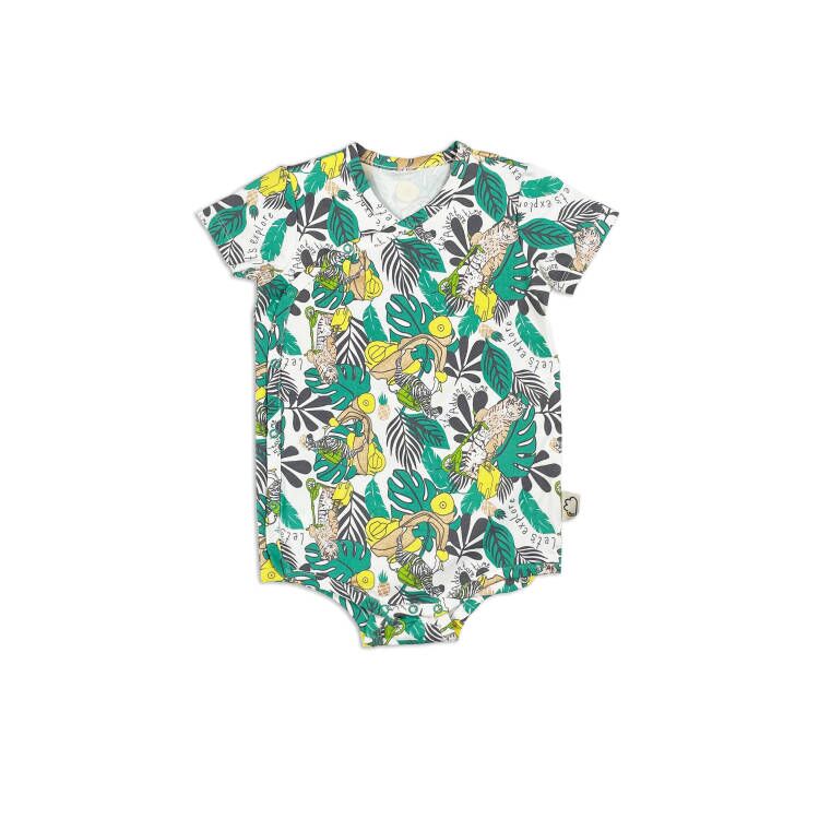 BABY JUNGLE PRINT CROSS BODY SHORT SLEEVE BODY