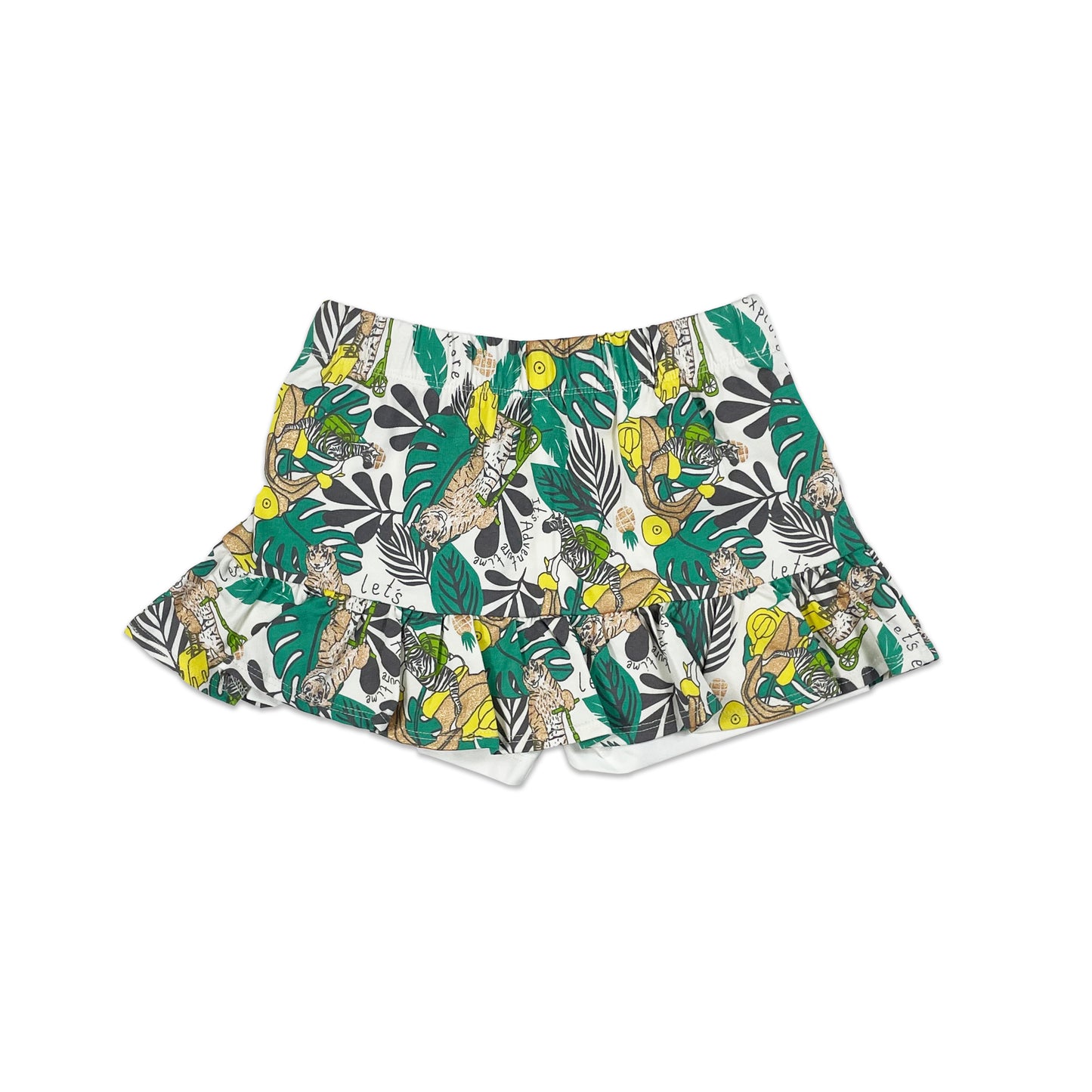 KIDS JUNGLE PRINT FRILL HEM SKORT