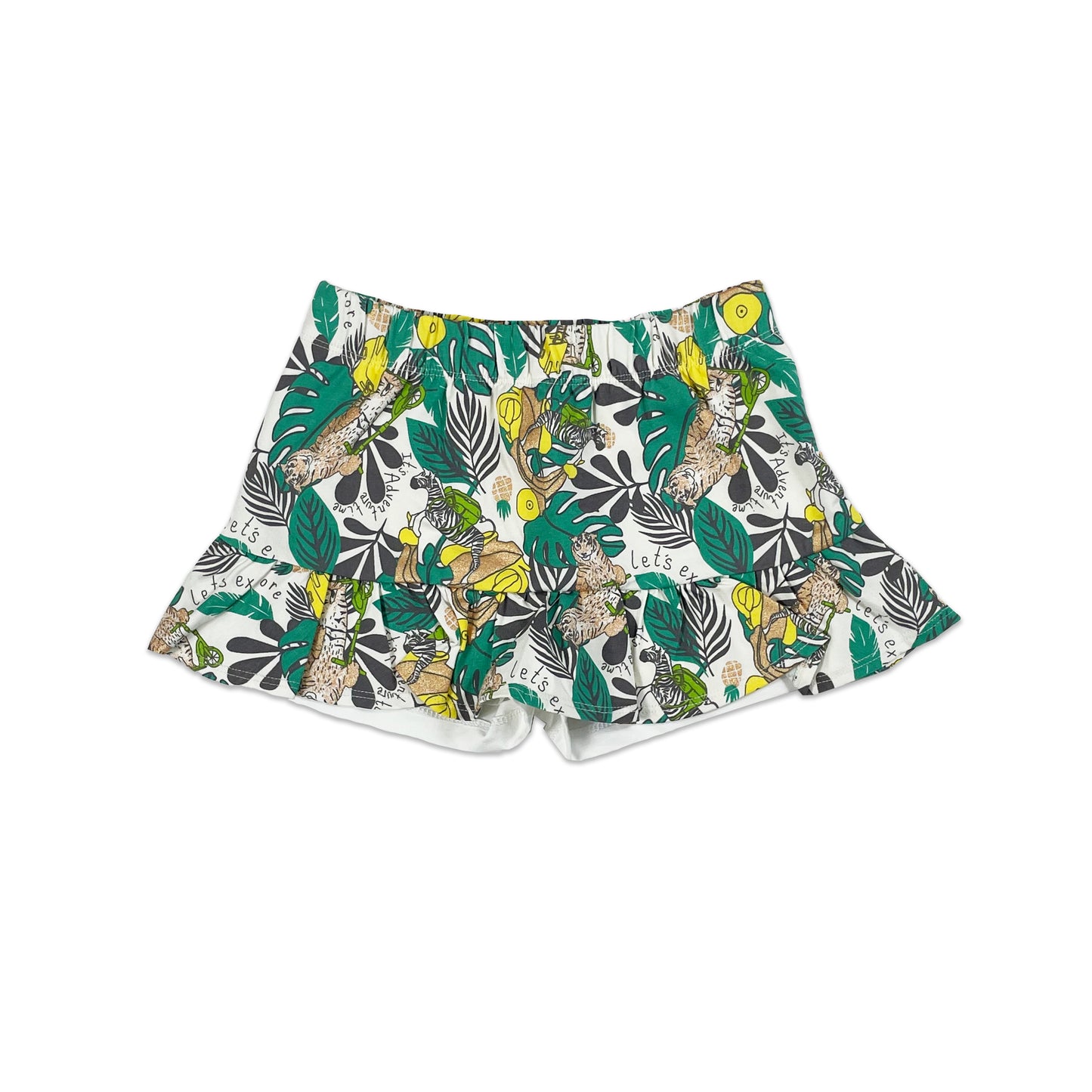 KIDS JUNGLE PRINT FRILL HEM SKORT