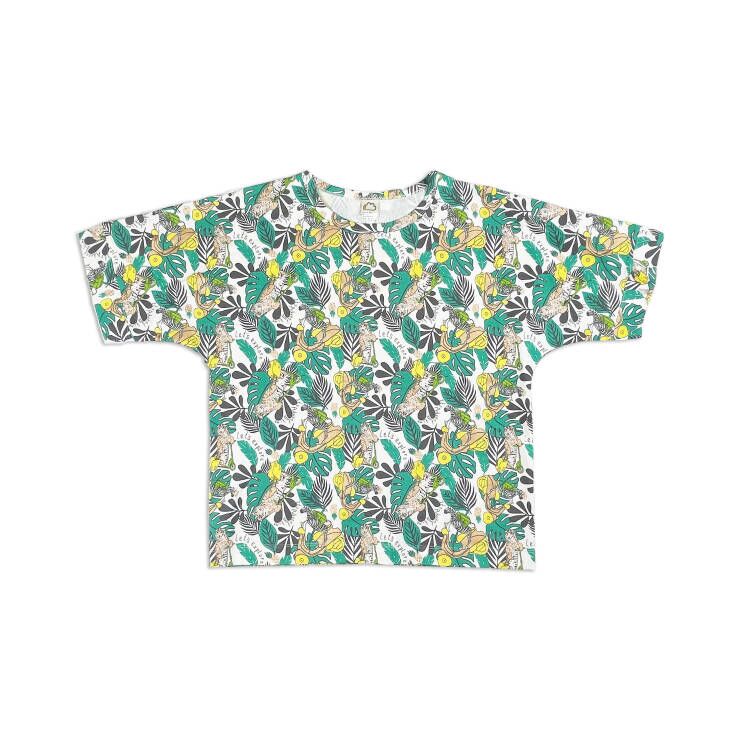WOMEN'S JUNGLE PRINT OVERSIZED T-SHIRT
