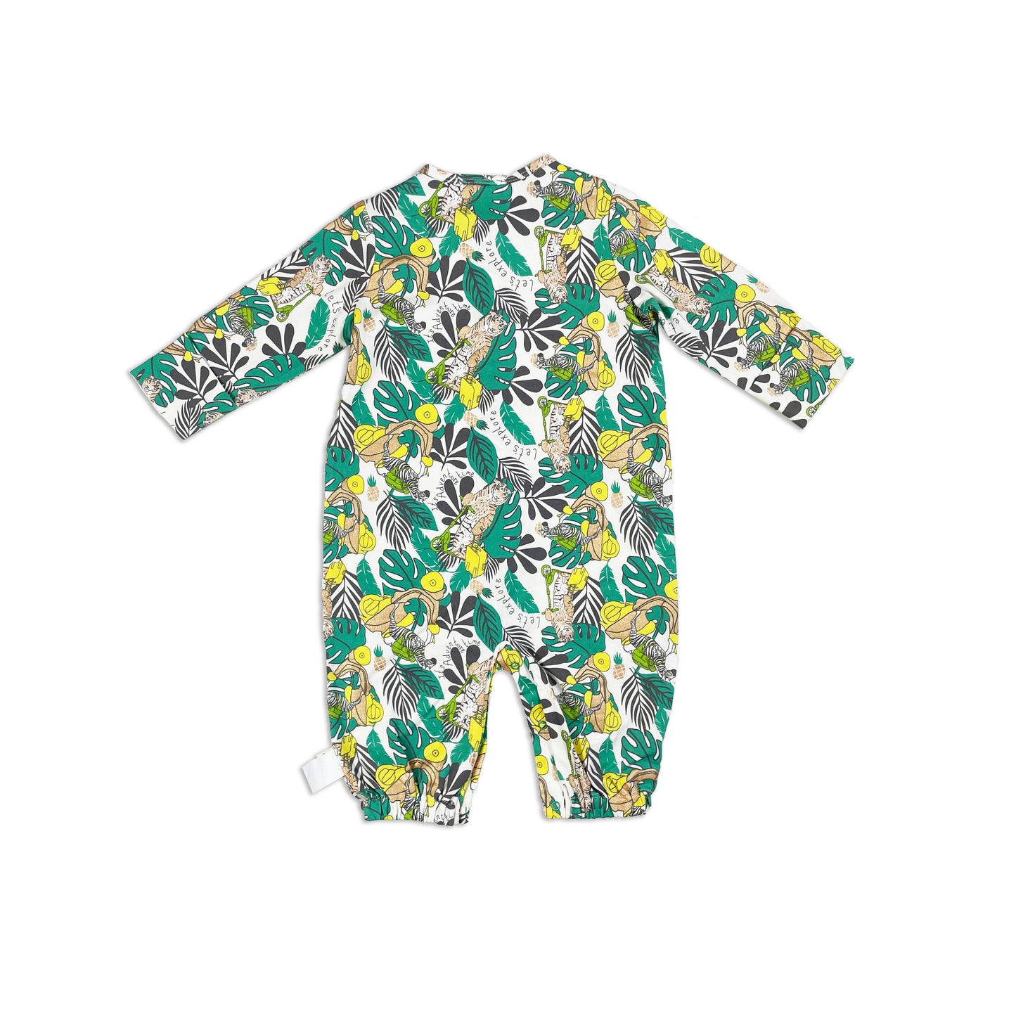 BABY JUNGLE PRINT LONG SLEEVE PLAYSUIT