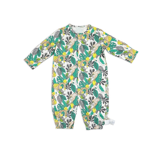 BABY JUNGLE PRINT LONG SLEEVE PLAYSUIT