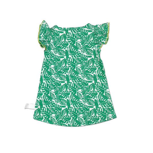 BABY/KIDS JUNGLE LEAF PRINT FRILL SLEEVE DRESS