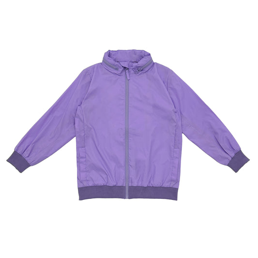 KIDS ZIPPED LONG-SLEEVES WATERPROOF JACKET (HAT CAB BE STORED)