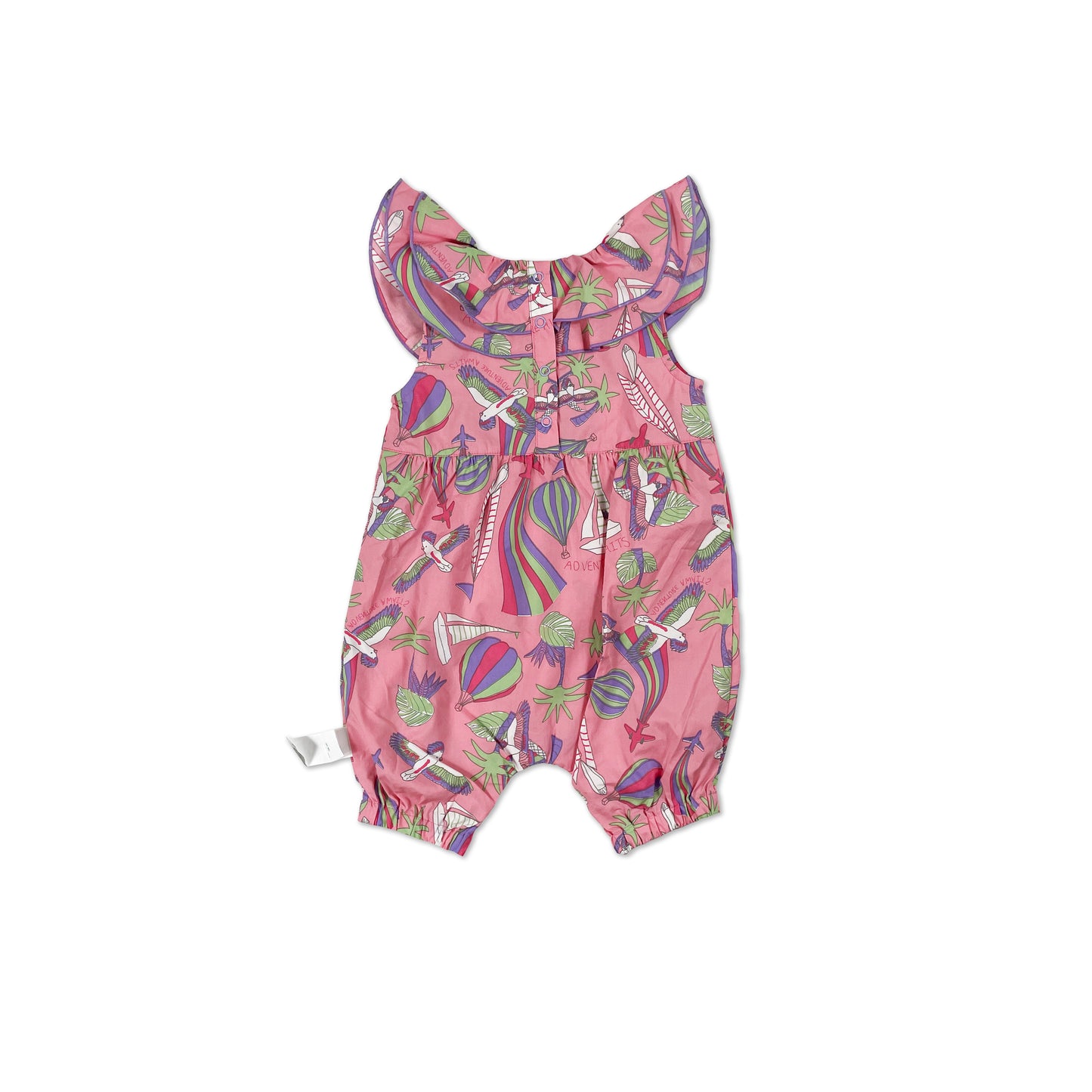 BABY PARROT FRILL NECK PLAYSUIT
