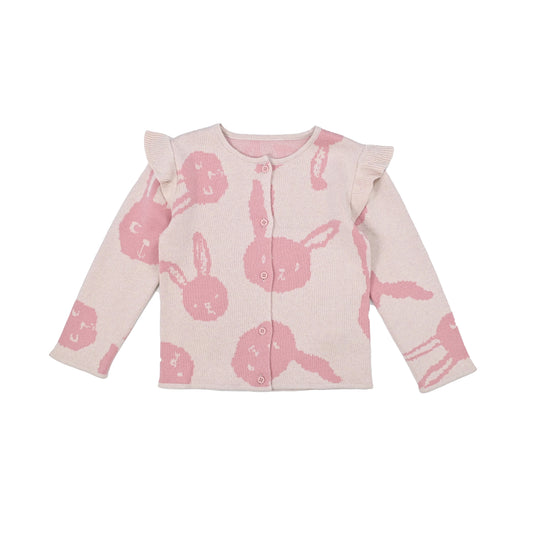 BABY/KIDS RABBIT FRILL SLEEVE BUTTON CARDIGAN
