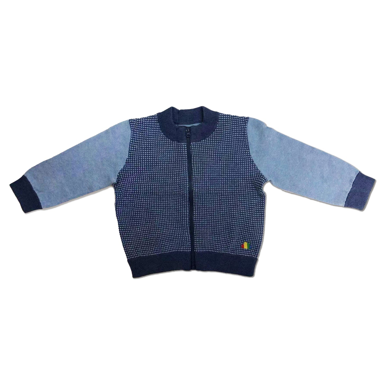 童裝 - 拼色長袖拉鍊外套