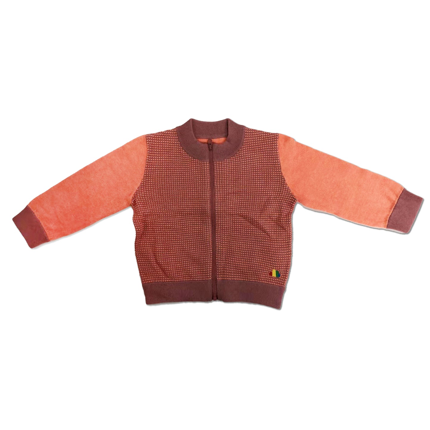 童裝 - 拼色長袖拉鍊外套