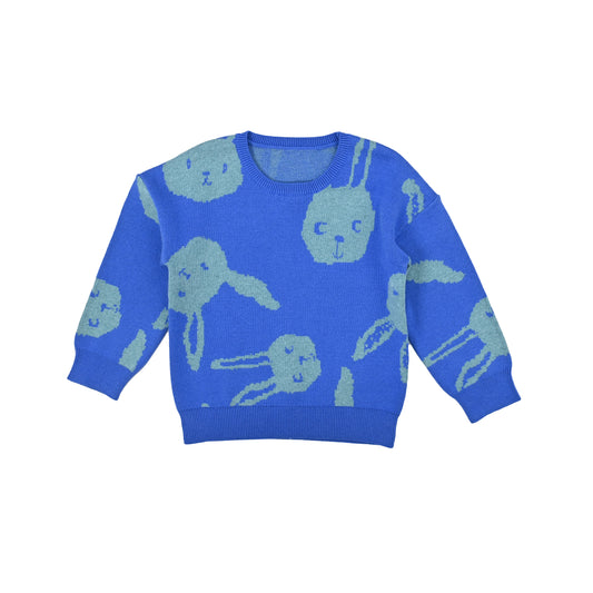 KIDS RABBIT PRINT LONG-SLEEVES JUMPER