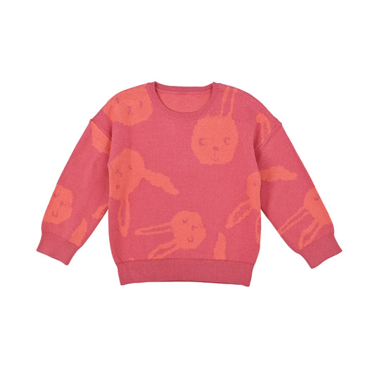 KIDS RABBIT PRINT LONG-SLEEVES JUMPER