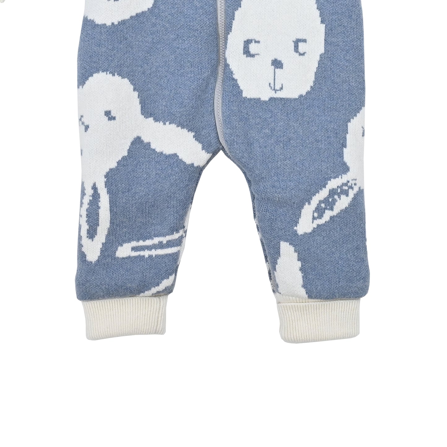 BABY RABBIT PRINT FUR LINED RABBIT EAR PLAYSUIT