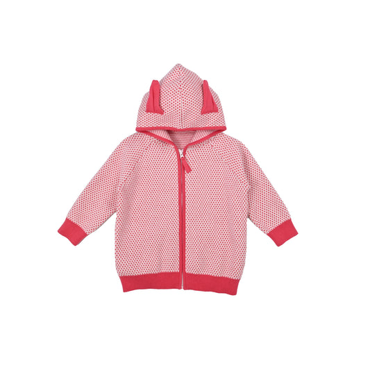 BABY TONAL RAINBOW RABBIT EAR LONG-SLEEVES ZIPPED CARDIGAN