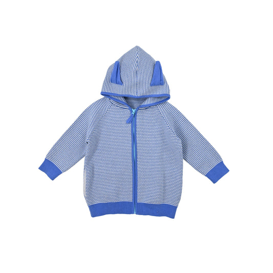 BABY TONAL RAINBOW RABBIT EAR LONG-SLEEVES ZIPPED CARDIGAN