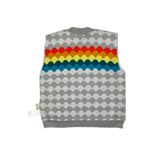 KIDS RAINBOW DOT FUR LINED ZIPPED GILET