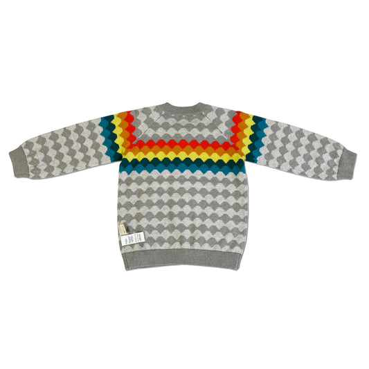 KIDS RAINBOW DOT LONG-SLEEVES ZIPPED CARDIGAN