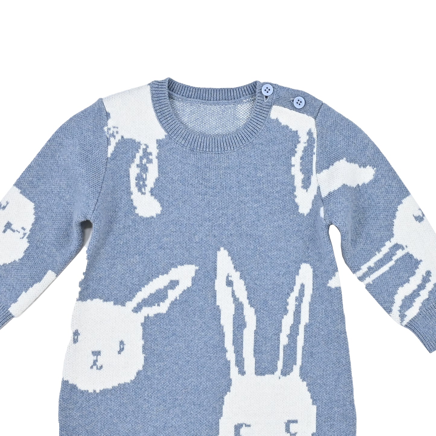 BABY RABBIT PRINT LONG-SLEEVES PLAYSUIT