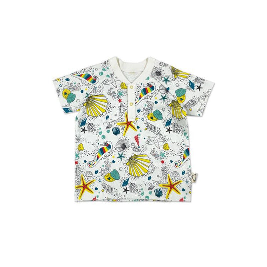 BABY/KIDS SEAHORSE PRINT BUTTON DOWN T-SHIRT