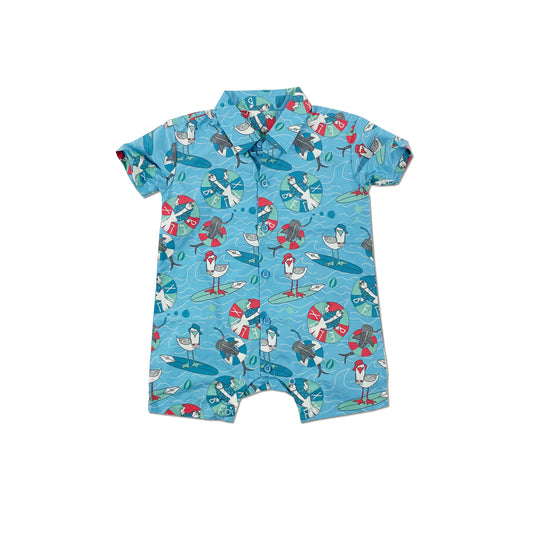 BABY SEAL PRINT COLLAR PLAYSUIT