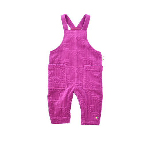 BABY VELOUR RAINBOW EMBROIDERED JUMPSUIT