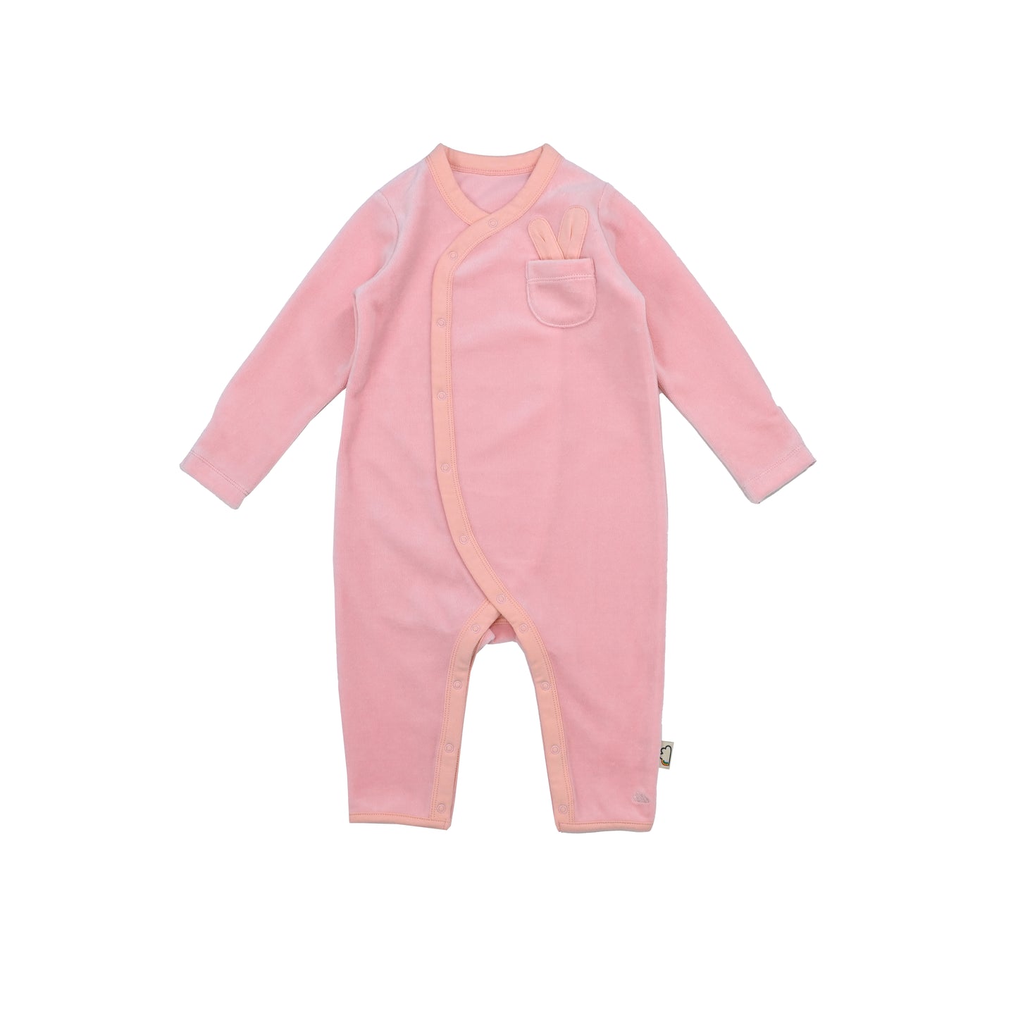 BABY VELOUR RABBIT LONG-SLEEVES PLAYSUIT