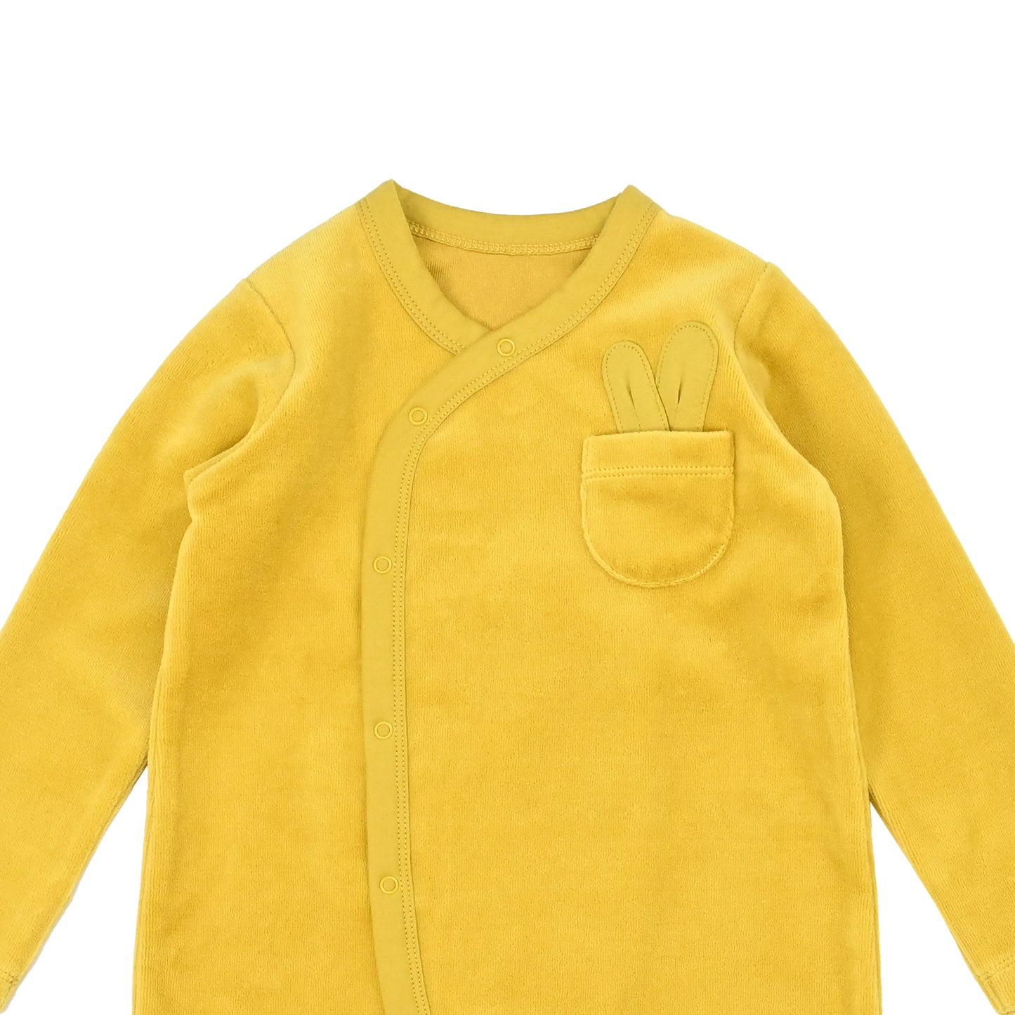 BABY VELOUR RABBIT LONG-SLEEVES PLAYSUIT