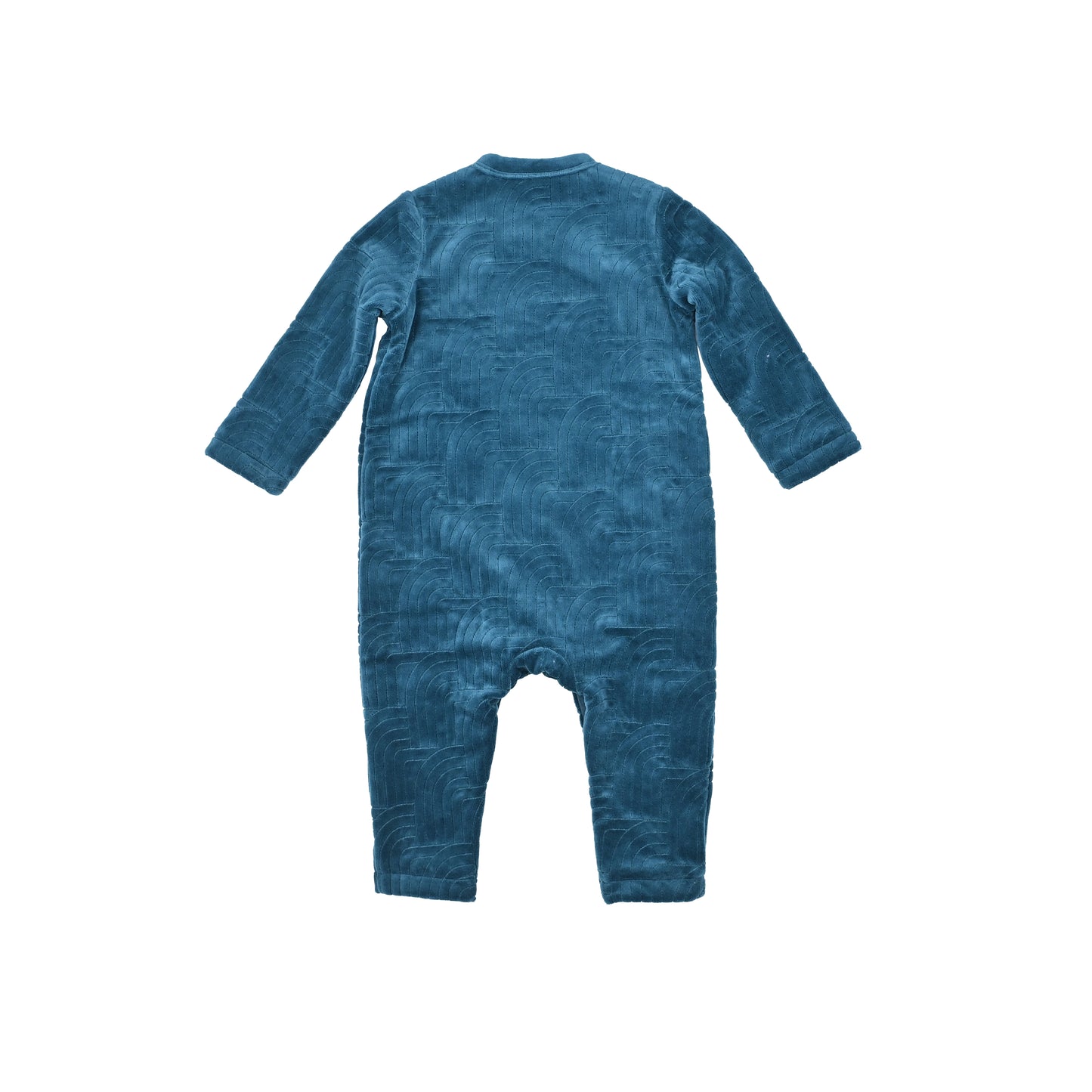 BABY VELOUR RAINBOW EMBROIDERED SIDE BUTTON PLAYSUIT