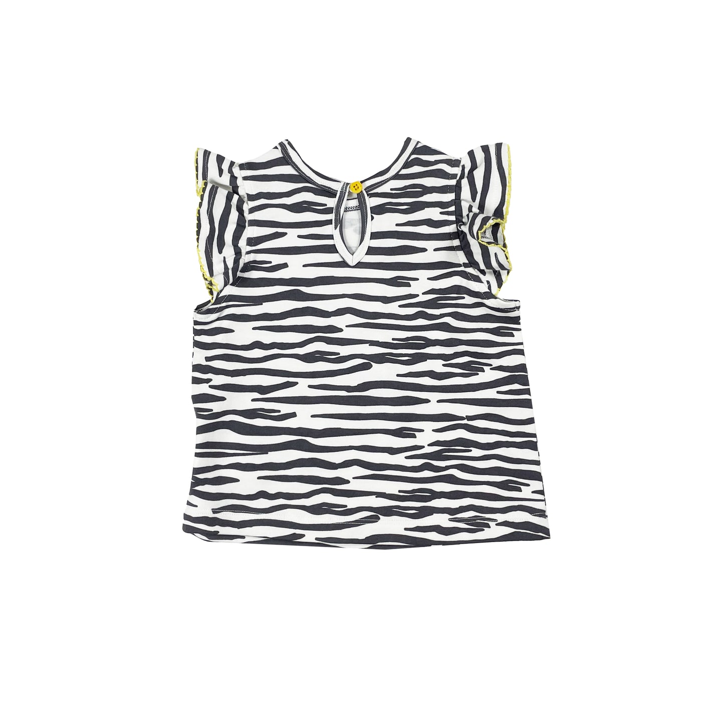 BABY ZEBRA PRINT FRILL SLEEVE TOP