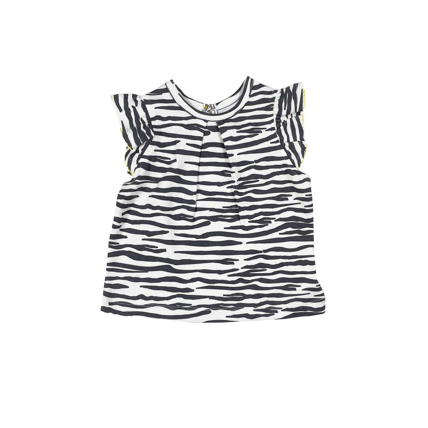 BABY ZEBRA PRINT FRILL SLEEVE TOP