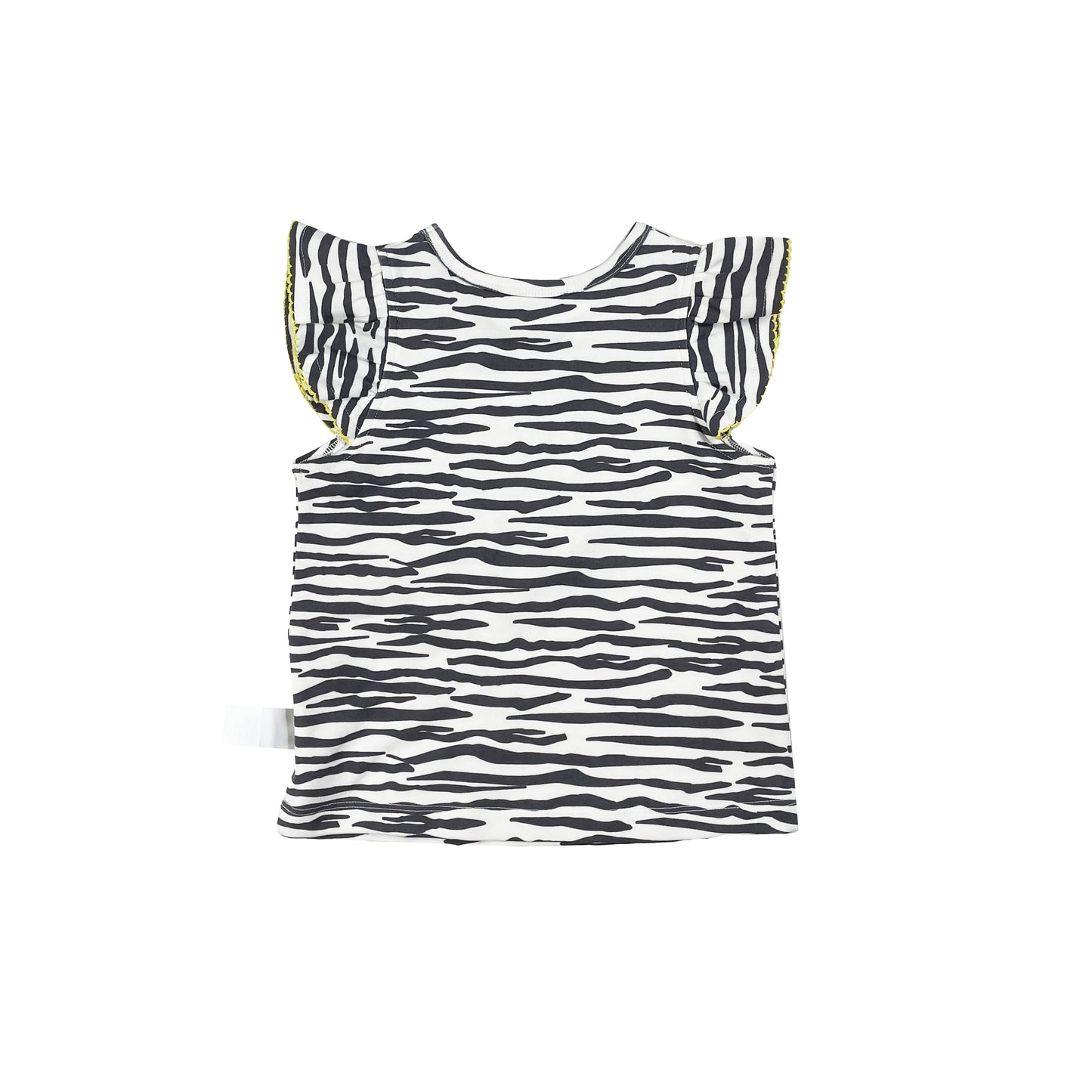 KIDS ZEBRA PRINT FRILL SLEEVE TOP