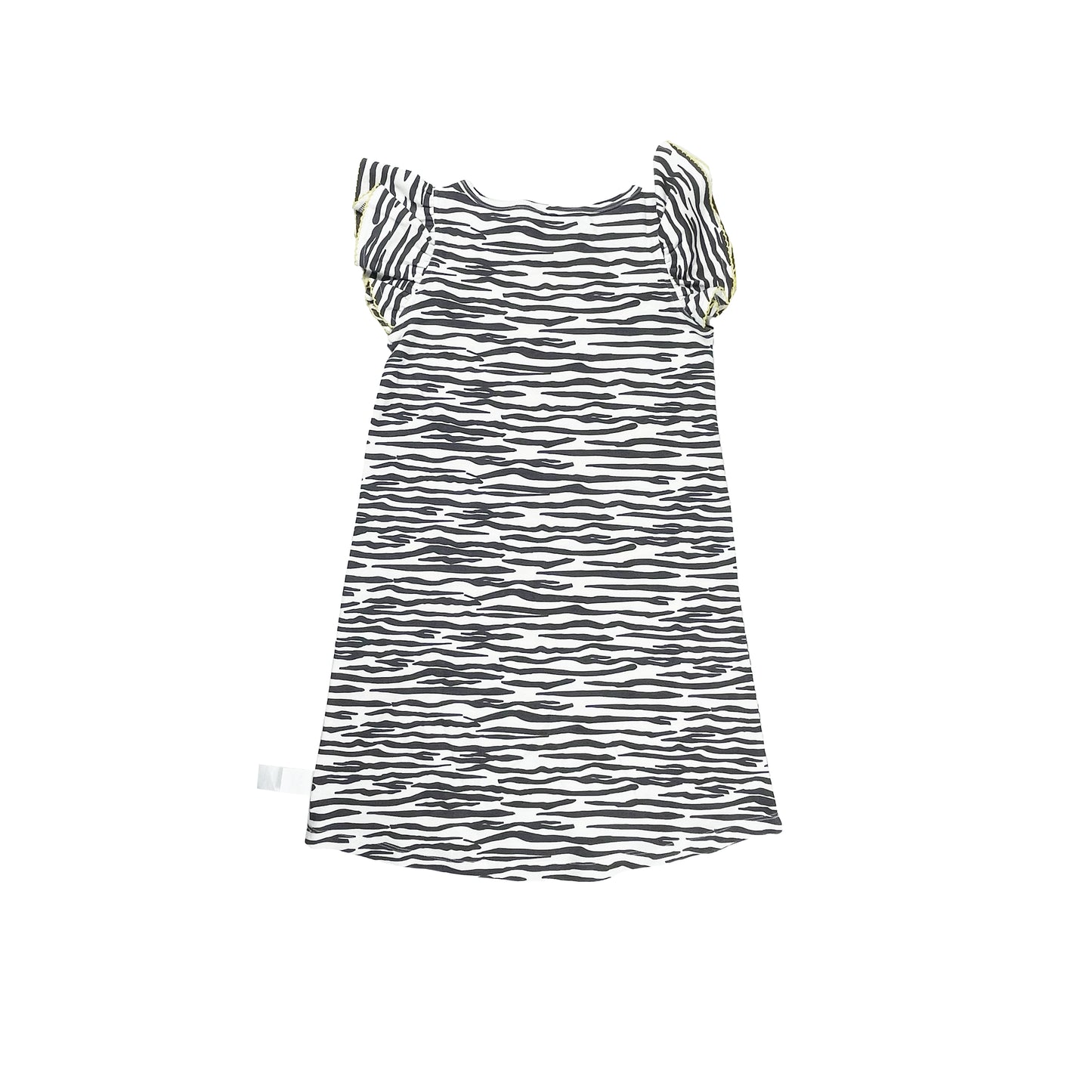 KIDS ZEBRA PRINT FRILL SLEEVE DRESS