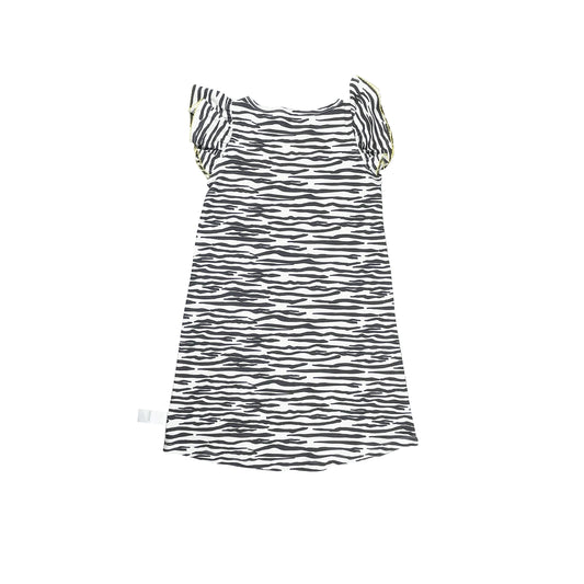 KIDS ZEBRA PRINT FRILL SLEEVE DRESS