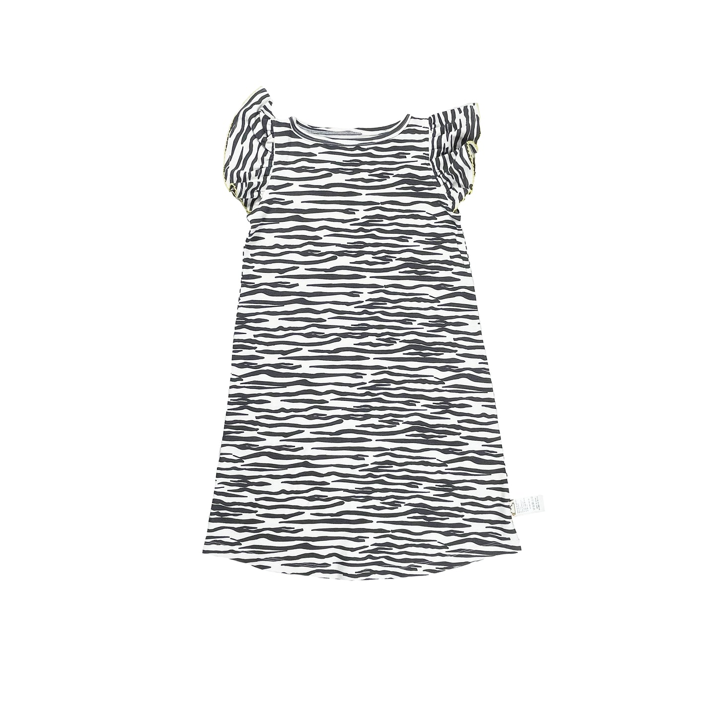 KIDS ZEBRA PRINT FRILL SLEEVE DRESS