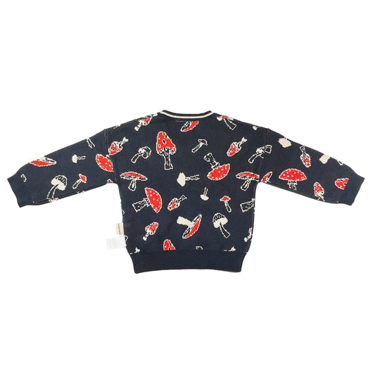 KIDS RED MUSHROOM LONG-SLEEVES SWEATER