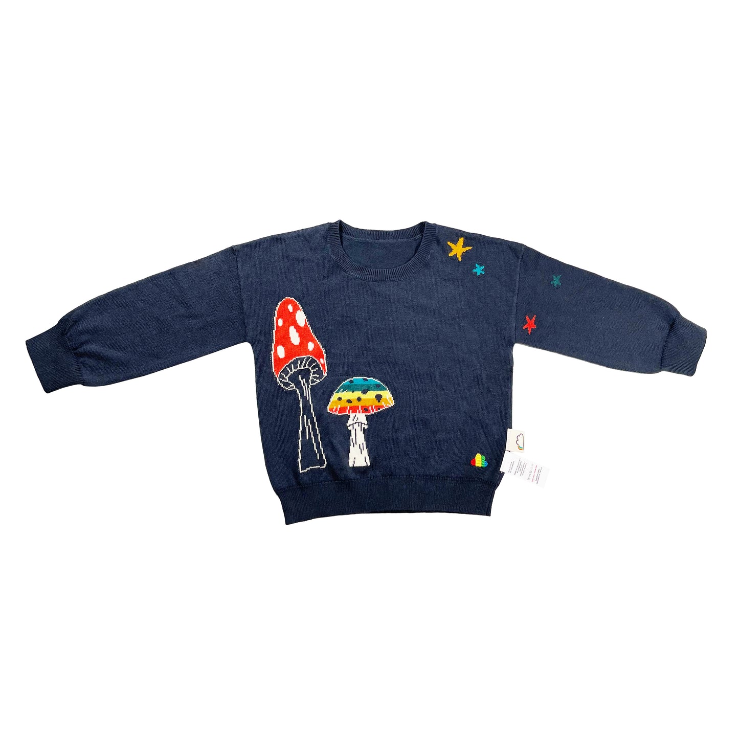 KIDS RAINBOW MUSHROOM+STAR LONG-SLEEVES SWEATER