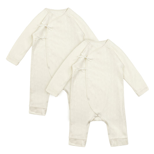 BABY SIGNATURE POINTELLE DOUBLE LAYER LONG-SLEEVES PLAYSUIT