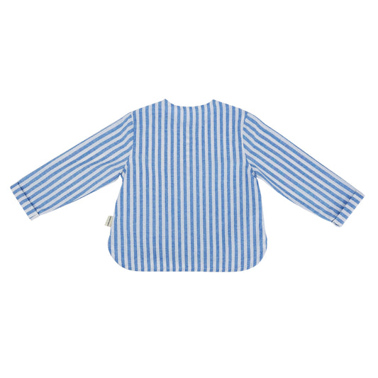 童裝 - 藍色橫間長袖圓領恤衫