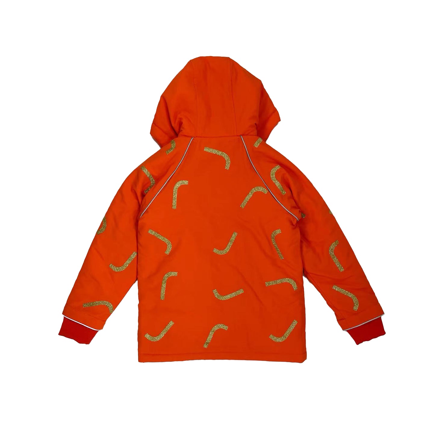 男童裝/女童裝有機棉 - 橙紅色r標誌性圖案長袖外套