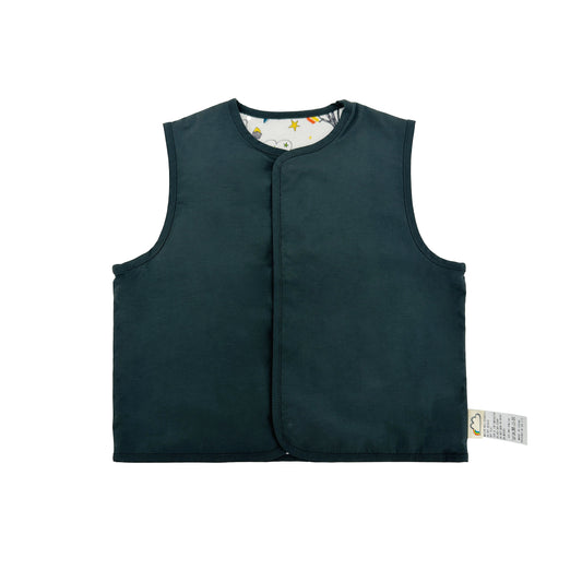 BABY/KIDS SOLID COLOR DOUBLE-SIDE BUTTON GILET