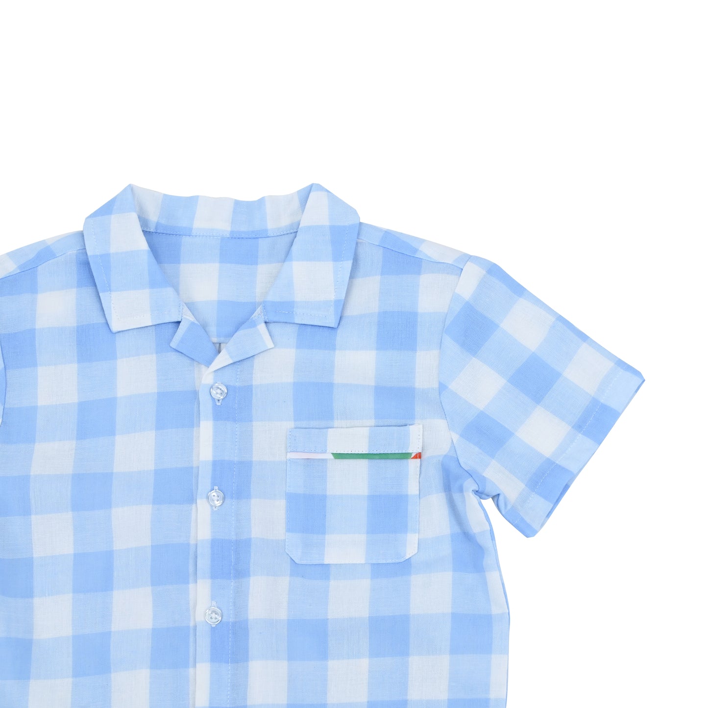 KIDS BLUE CHECK SHORT-SLEEVE SHIRT