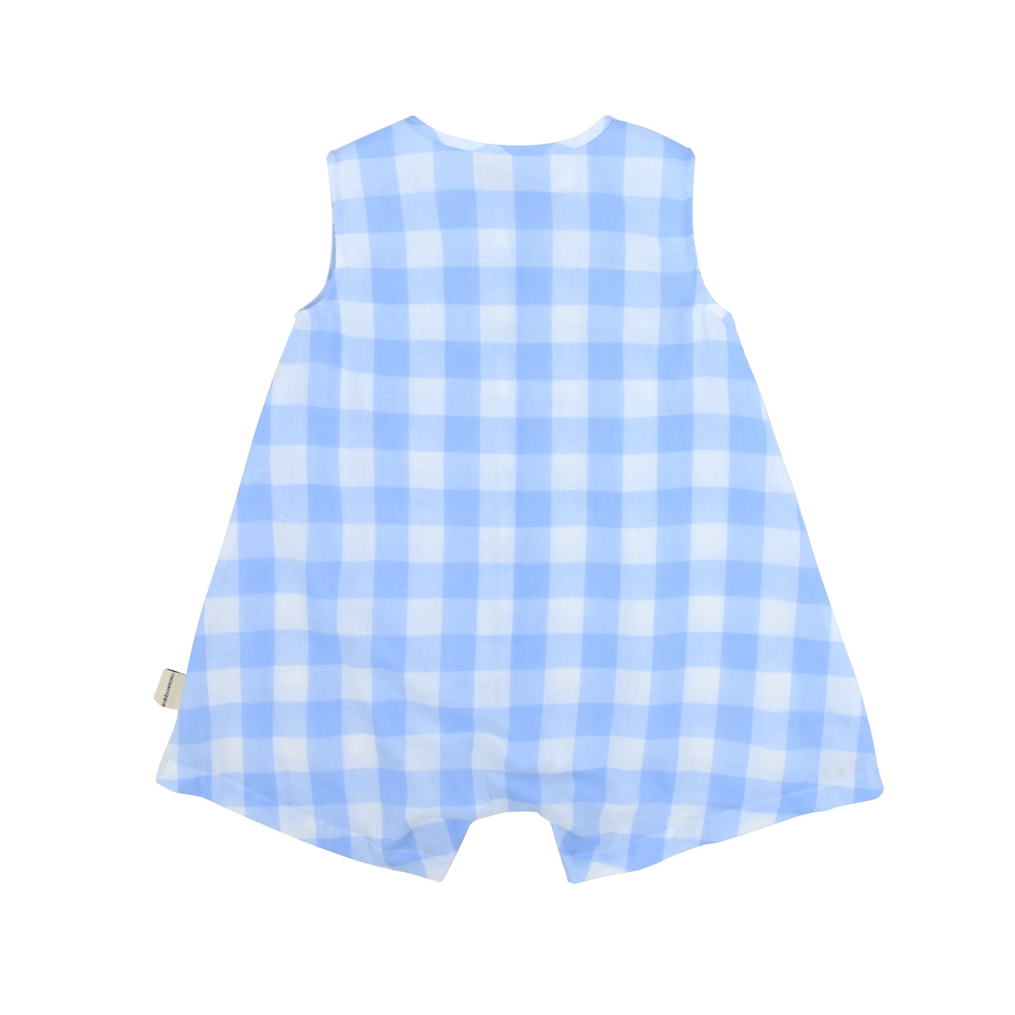 BABY BLUE CHECK PRINT SLEEVE-LESS PLAYSUIT