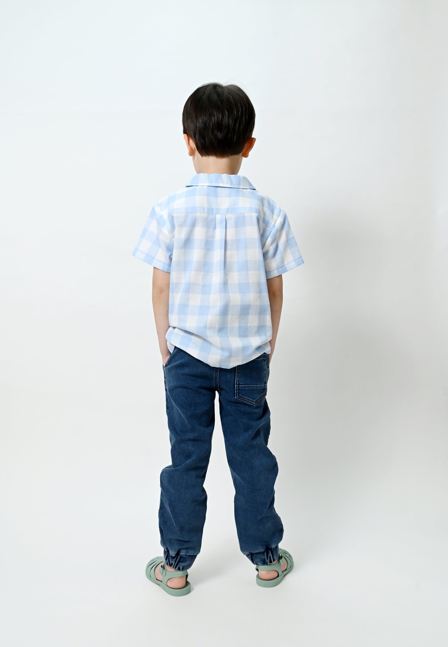 KIDS BLUE CHECK SHORT-SLEEVE SHIRT