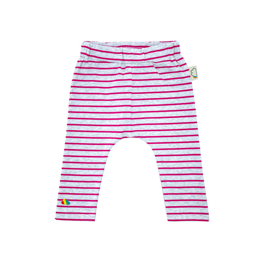 嬰兒服裝 - 粉紅色橫間貼身褲