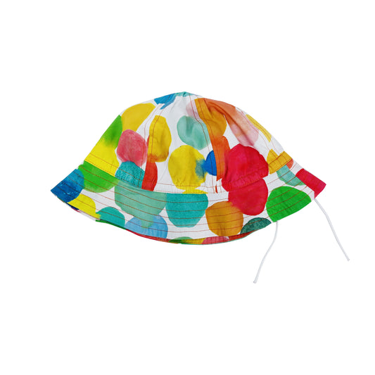 童裝/成人有機棉配飾 - 彩色波點印花太陽帽