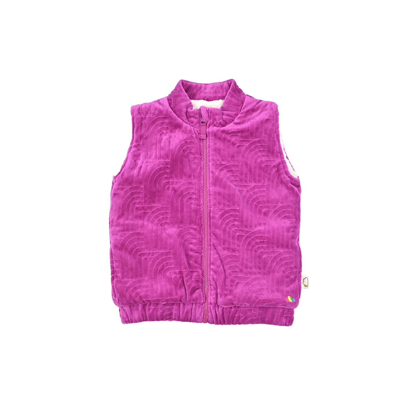 丝绒刺绣毛毛拉链背心