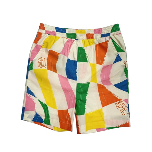 KIDS' RAINBOW GEOMETRIC  ELASTIC WAIST SHORTS
